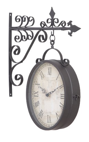 UMA Enterprises 35414 Metal Outdoor Double Clock, 14 by 17-Inch