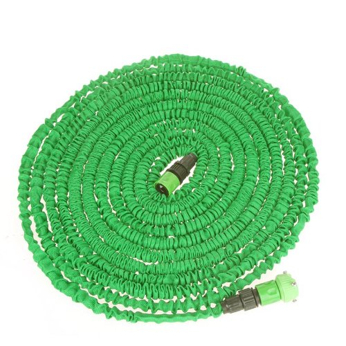 Docooler 50/75/100ft Ultralight Flexible 3X Expandable Garden Magic Water Hose Pipe + Faucet Connector + Fast Connector + Multifunctional Spray Nozzle Green (100ft)