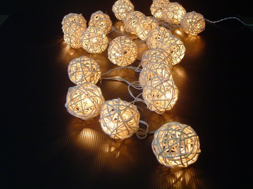 Storm Cream White Rattan Ball Fairy Lights – Ideal Wedding, Christmas & Party String Lights