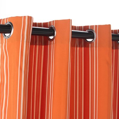 Outdoor decor Gazebo Stripe Indoor Outdoor Window Panels, 50 by 96, Orange