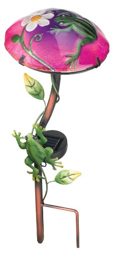 Regal Art and Gift Solar Mushroom Stake Frog No.10343 Garden Decor