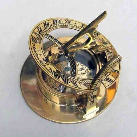 Sun Dial Compass 3 Inch with Leather Case