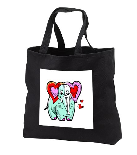 tb_175791_3 Susans Zoo Crew Valentine Day Love Designs – elephant heart ears cute design – Tote Bags – Black Tote Bag JUMBO 20w x 15h x 5d