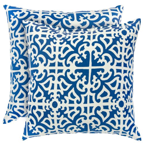 Greendale Home Fashions Indoor/Outdoor Accent Pillows, Indigo, Set of 2