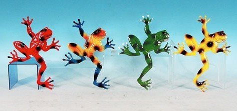 Decorative Set of 4 Metal Wall Frogs