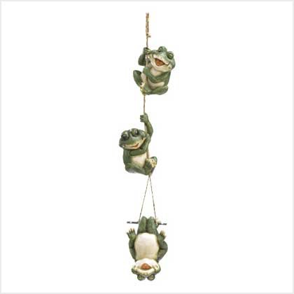 Gifts & Decor Frolicking Frogs Hanging Garden Sculpture Decorative