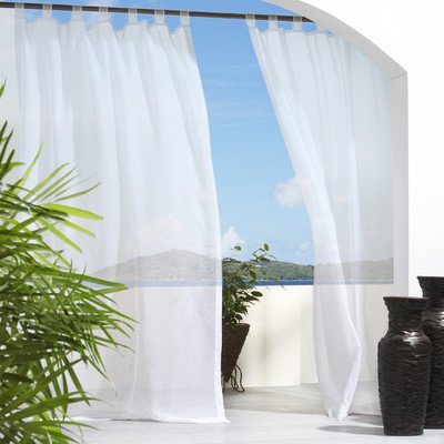 Outdoor Decor Escape Voile 54 by 84-Inch Velcro Tab Panel, White