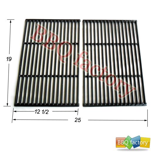 66662 Porcelain Cast Iron Cooking Grid Grate Replacement for for Brinkmann, Charbroil and Charmglow and other Grills, Set of 2