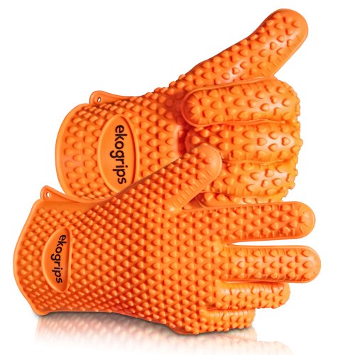 #1 Silicone BBQ Gloves – Perfect For Use As Heat Resistant Cooking Gloves, Grill Gloves, Or Potholder – Directly Manage Hot Food In The Kitchen, Use As Grilling Gloves, Oven Gloves, Or At The Campsite! – Protect Your Hands And Avoid Accidents With Insulated Waterproof Five-Fingered Grip – Far More Protection And Versatility Than Oven Mitts – 1 Pair – Premium Hassle-Free Lifetime Guarantee!