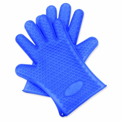 Amazing Silicone Cooking Gloves – Insulated, Heat & Water Resistant Gloves Are Perfect Protection For Both Cooking In The Kitchen And Grilling On The BBQ – Easily Handle Hot Food With Your Fingers Vs Bulky, Rubber Oven Mitts – Best Lifetime Guarantee