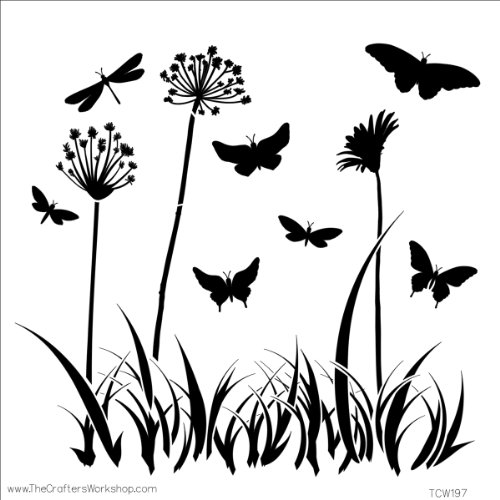 Crafters Workshop Template, 12 by 12-Inch, Butterfly Meadow