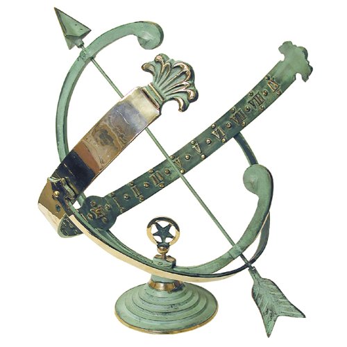 Rome RM1336 Polished Brass 18-Inch Diameter Armillary Sundial