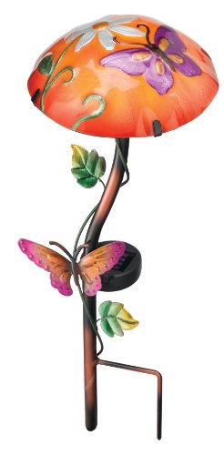 Regal Art & Gift 10341 Solar Mushroom Garden Stake, Butterfly