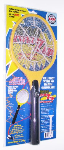 BugKwikZap Bug Zapper Electric Fly Swatter Model Hammer Stunning 3000 Volts 3AA Batteries LED 1PK