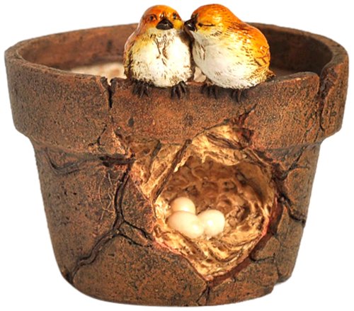 Top Collection Enchanted Story Garden Lover Birds and Nest Functional Flower Pot Outdoor Decor