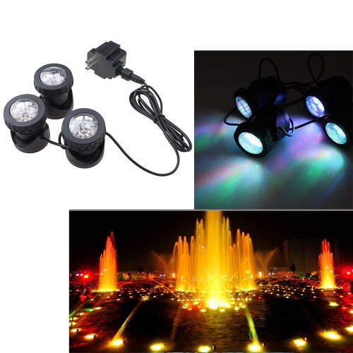 IMAGE® Submersible Underwatar 4 LED Multiple-color Fountain Light Kit For Outdoor Aquarium Fountain Garden Pool 25W 200MA