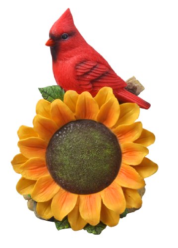 Moonrays 91342 Cardinal with Sunflower and Outdoor Solar-Powered LED Light