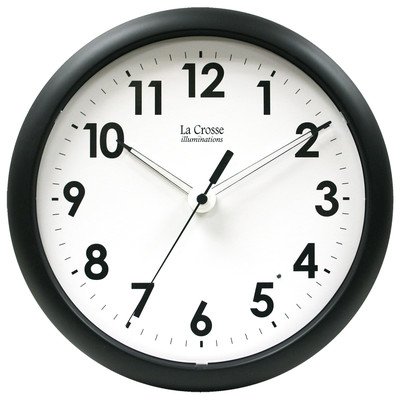 La Crosse Illuminated 403-310A 10 Inch Black frame clock