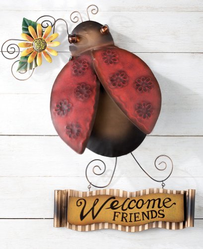 Ladybug Welcome Sign Hanging Wall And Door Decor