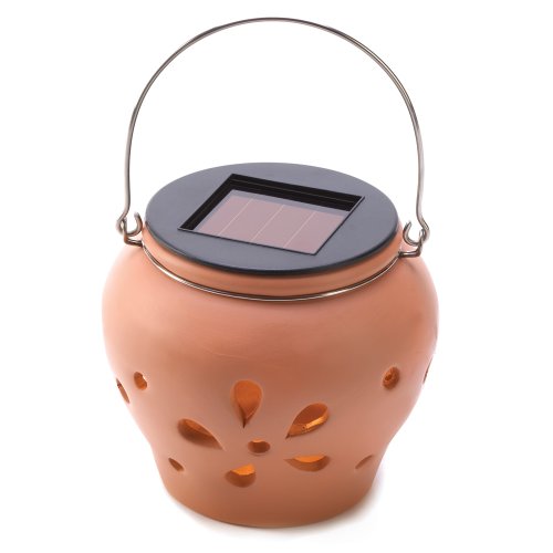 Koehler Home Outdoor Garden Decor Accent Terra Cotta Solar Light Lamp