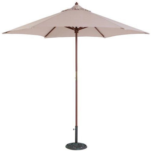 TropiShade 9-Foot Light Wood Poly Market Umbrella, Beige