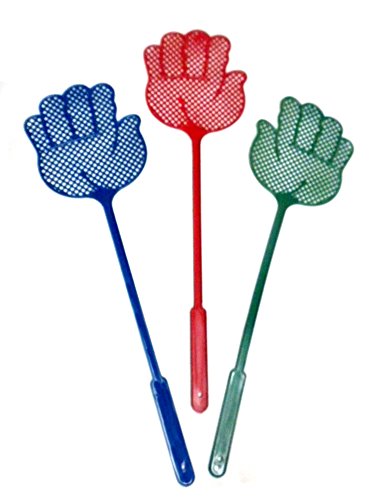 Set of 3 Hand Shaped Fly Swatters in Assorted Colors