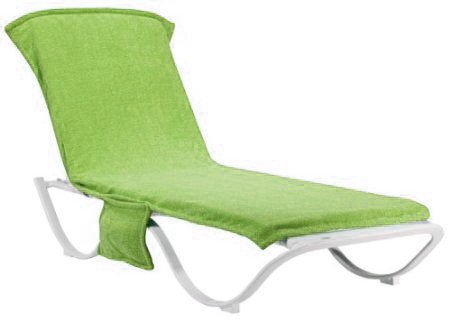 Pool Side 500-Gram Chaise Cover with 10-Inch Slip-on Back and Side Pocket (Green)