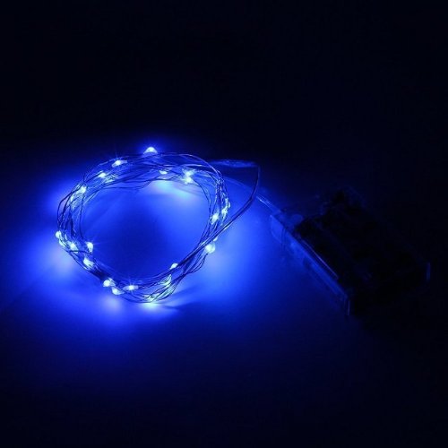 SINOLLC 10ft 30 LEDs Super Bright Blue Durable Silver Wire String Lights 3xAA Battery Powered Flexible String Lights 3M For Decorative/Holiday Project