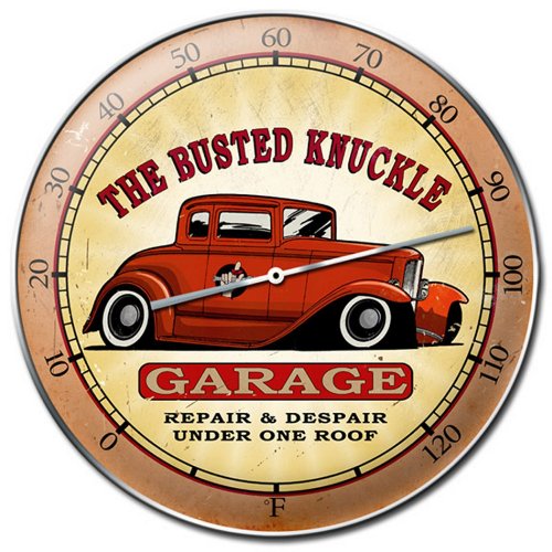 Busted Knuckle Garage BKG-168 14″ Round Hot Rod Thermometer