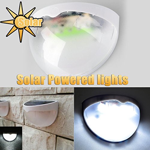 6 Led Outdoor Solar Powered Light Sound-activated Wall Garden Yard Fence Shed Roof Gutter Lamp Decor Waterproof Wireless Incould Batteries (Cool White)