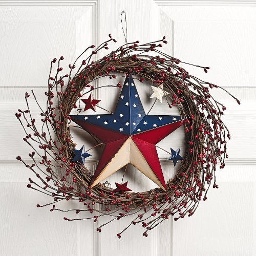 Americana Patriotic Star Wreath – Home & Outdoor Decor