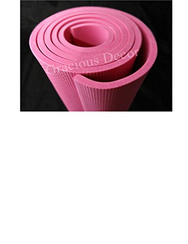 Indoor & Outdoor Sports Excercise Yoga Pilates Non Slip Extra Thick Pad Mat 71″ 24″ 10 Mm (Pink)