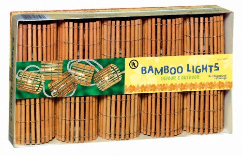 Grasslands Road Tiki Bamboo Barrel Patio Light Set, 9-Foot