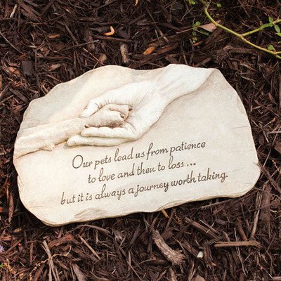 Evergreen Enterprises Paw in Hand Devotion Garden Stone