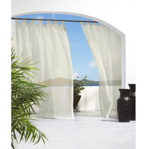 Ivory Escape Velcro Tab Top Indoor-outdoor Curtain Panel 84″ Long Commonwealth Home Fashions