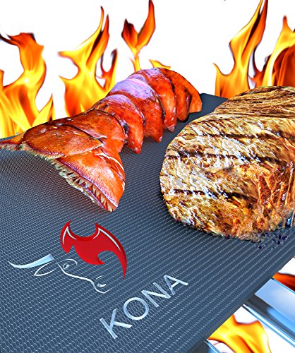 The BEST BBQ GRILL MAT – Set of 2 Mats Make Grilling Easy – Leaves Perfect Grill Marks!! – 60% Heavier Duty Than As Seen On TV, Yoshi And Others – Place Mats Directly On Grill Grates Or In Oven For Baking – A Miracle For Grilling BBQ Ribs, Chicken, Steak, Burgers, Fish, Vegetables, Seafood – You Can Even GRILL PIZZA, Pancakes, Etc. – Does Not Retain Odors or Transfer Tastes – Nothing Falls Through, No Flame Ups – “No Hassle” Warranty – Non-Stick – Reusable Again & Again – Free Of Silicone, PFOA And Harmful Chemicals – EZ Clean, Dishwasher Safe