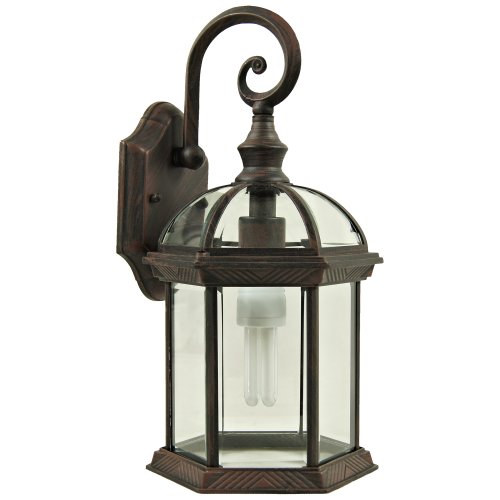 Yosemite Home Decor 5271VB Anita 1-Light Outdoor Wall Sconce with Clear Beveled Glass Shade