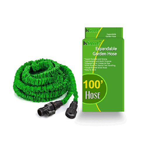 InSassy (TM) Green Gardener Expandable Hose, 100 Feet