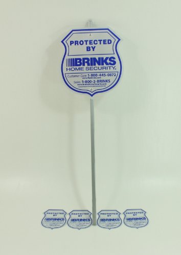 1 Brinks Home Security Alarm System Yard Sign & Brinks Decals