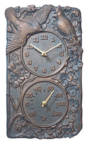 Cardinal Thermometer and Clock Combo Fr Bronze