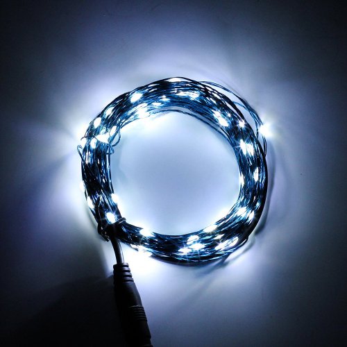 SINOLLC 10M 32.8ft 100 LEDs Cool White Waterproof Starry Starry LED String Lights for Outdoor Indoor Room Garden Home Christmas Party Decoration Wedding Holiday Patio Backyard Bedroom Fairy Rope Light