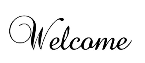 Welcome Indoor/outdoor Front Door Vinyl Sticker -Wall Decal-19″wide X 6″high-black or White