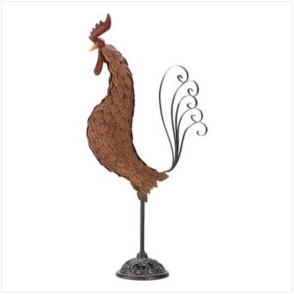 Gifts & Decor Metal Rooster Wrought Iron Outdoor Garden Yard Statue