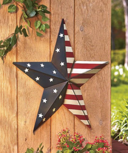 24″ Americana Metal Star Decor