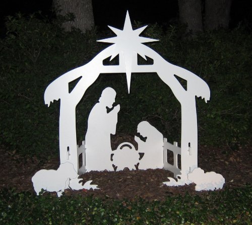 Teak Isle Christmas Outdoor Nativity Set, Yard Nativity Scene