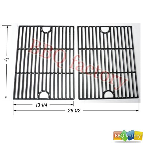 61192 Porcelain Cast Iron Cooking Grid Grate Replacement for Select Gas Grill Models by Kenmore, Kmart and Others, Set of 2