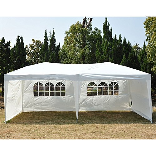 Polar Aurora 10′ X 20′ Easy Pop up Canopy Party Tent – White w/ 4 Removable Sidewalls