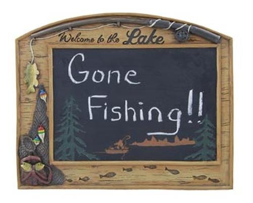 Wall Sign Chalkboard: Welcome to the Lake (Fishing Theme) 9.75-inch