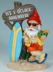 5:00 Somewhere Tropical Party Gnome Garden Statue