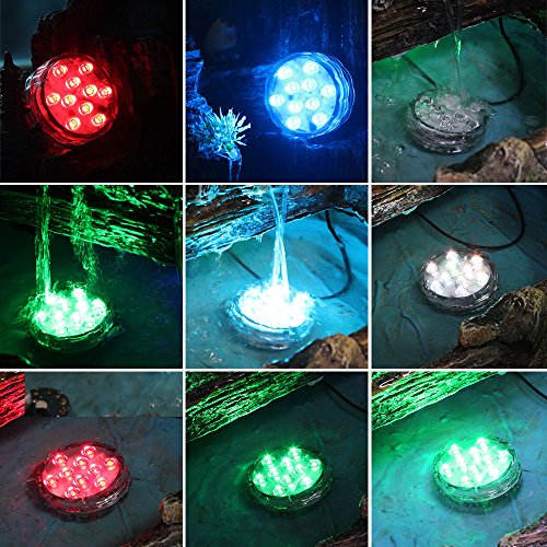 Hallomall™ Multicolor Submersible LED Lights, Underwater Pond Lighting/ Fountain Lighting, LED Accent Lights with IR Remote Control for Wedding /Centerpiece /Halloween/ Party/ Christmas/ Stage Decors/ (1 pack)